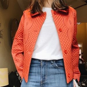 Harvé Bernard Burnt Orange Quilted Jacket